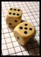 Dice : Dice - 6D - Ivory with Black Pips - Ebay July 2010